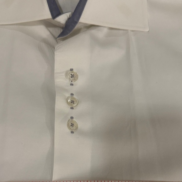 Men's White Long Sleeve Button Up Dress Shirt Size Large - Picture 4 of 6